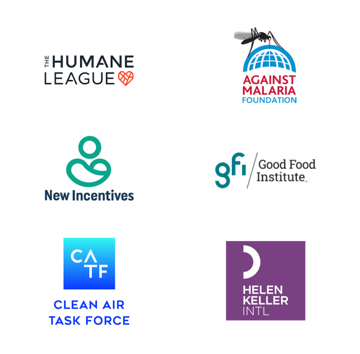 Logos de différentes associations efficaces présentes sur le site de Mieux Donner.