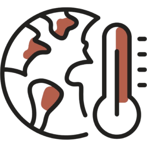 Pictogramme représentant la terre et un thermomètre
