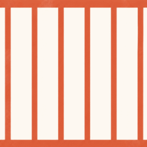 Illustration graphique minimaliste, fond blanc cassé. avec barreau de prison #d8614b