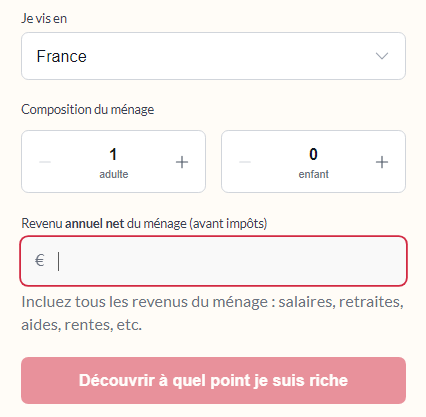 Aperçu du comparateur de revenus Mieux Donner