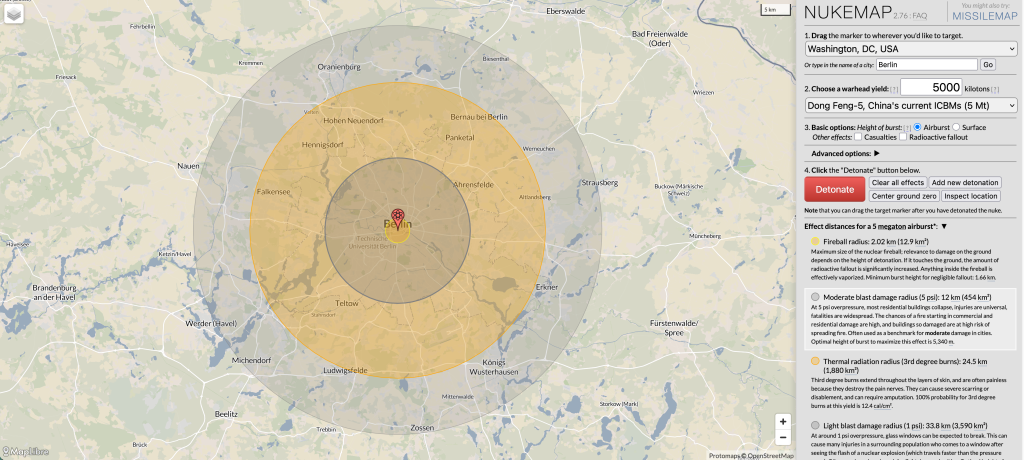 The nuclear map developed by Professor Wellerstein