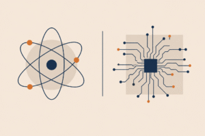 Atome et circuit imprimé stylisés