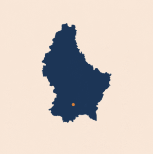 Illustration minimaliste de la carte du Luxembourg pour parler de la réduction fiscale des dons.